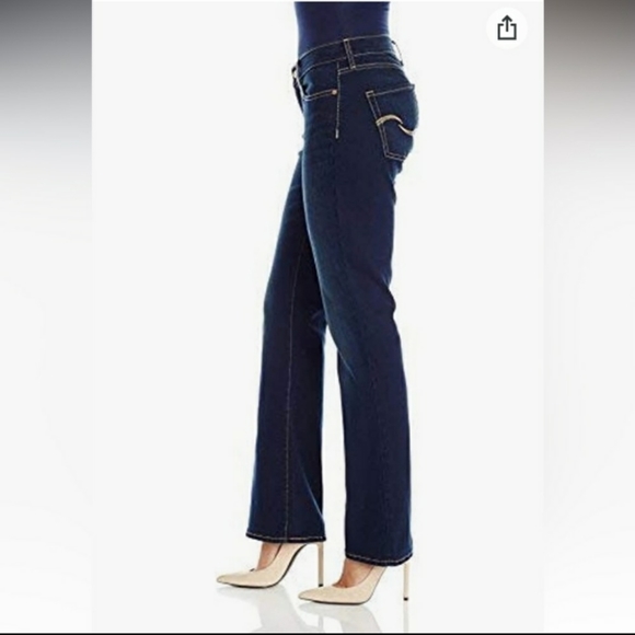 Levi Strauss Curvy Bootcut Signiture Dark Wash Blue Jeans Y2K Early 2000's 4M - Picture 2 of 16